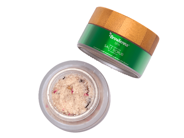 Deep cleansing salt scrub for eyebrows, BrowXenna® SPA
